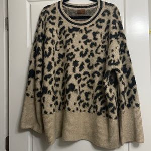 Fun oversized animal print sweater
